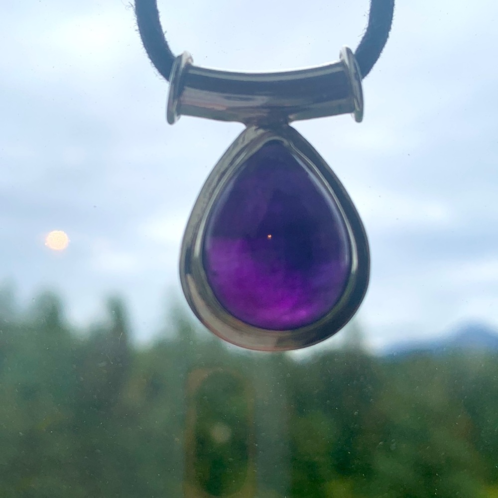 Amethyst Handmade Tibetan Pendant ~